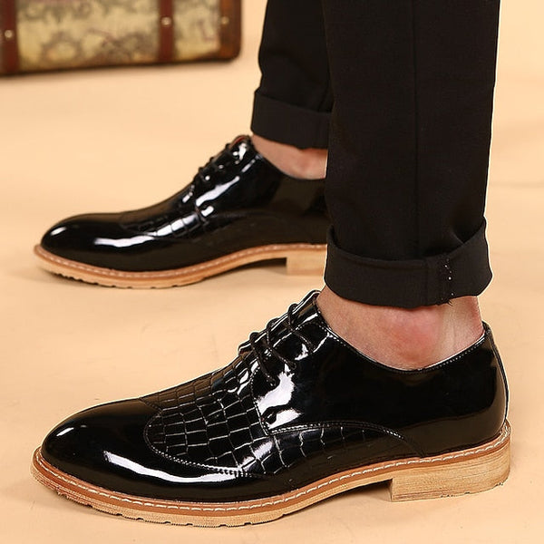 Dress – White Patent Shoes Oxford Crocodile Men's Leather FashionChic