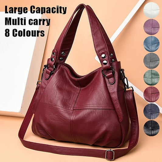 Women's Faux Leather – Burgundy Bag Large Shoulder FashionChic