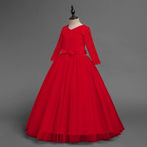 Girls' Flower Sleeve Kids Half Dress Girl Wedding FashionChic