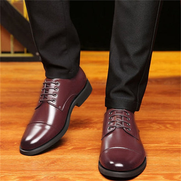 Leather with Shoes Lace-Up Black Patent Oxford Dress Men's FashionChic