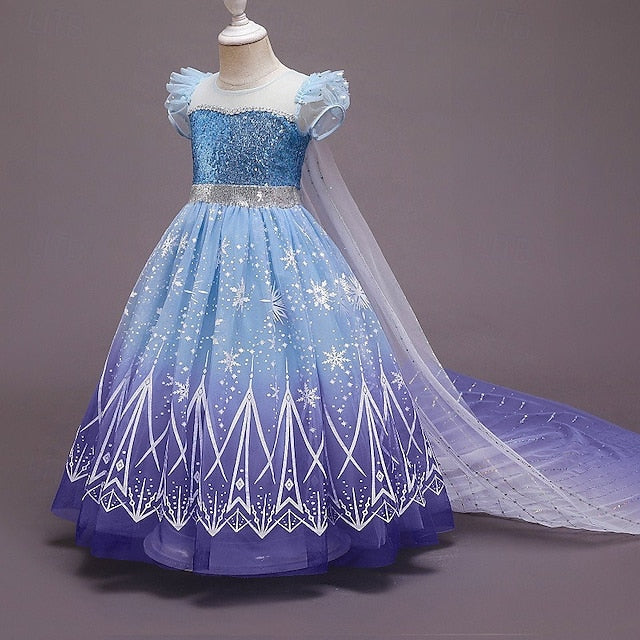 Frozen Dress Princess Cloak Flower Girl Elsa Girls' FashionChic