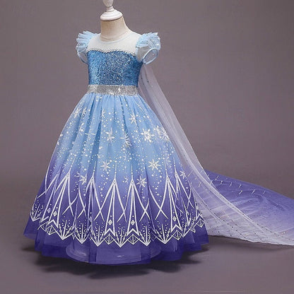 Frozen Dress Princess Cloak Flower Girl Elsa Girls' FashionChic