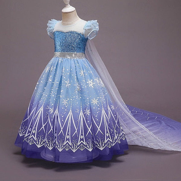 Frozen Dress Princess Cloak Flower Girl Elsa Girls' FashionChic