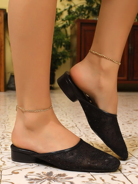 – Flats Women's Mesh Ballet Elegant Lace White Sheer FashionChic