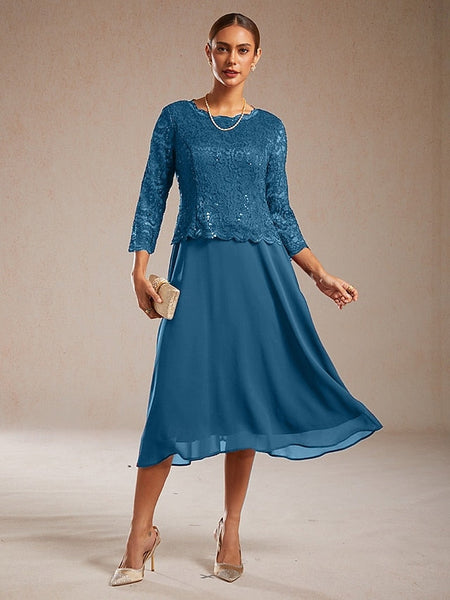 Women's Midi Dress Chiffon Dress Elegant Wedding Guest FashionChic