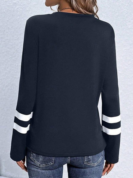 Women's T shirt Crew Neck Long Sleeve Tunic Casual Print FashionChic