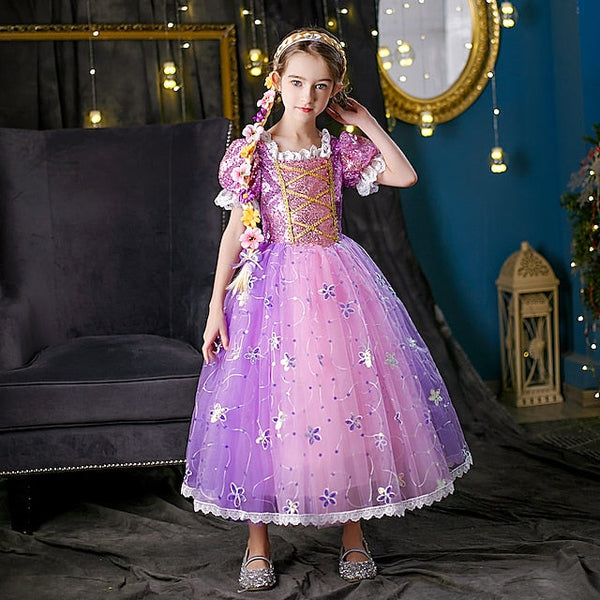 Cloak Princess Dress Cosplay Flower Girl Rapunzel FashionChic