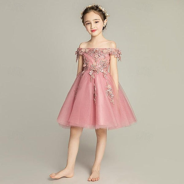 Sequin Toddler Flower 3/4 Dress Girl Girls' Party FashionChic