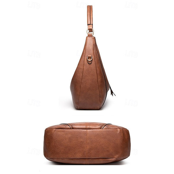 Set Women's Leather Bag Hobo with Matching Wallet Faux FashionChic