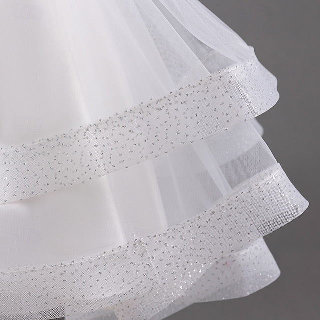 Girls' Dress Party Kids Color Wedding Sleeve Short Solid FashionChic