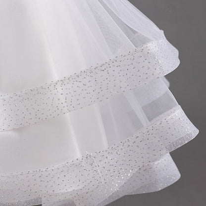 Girls' Dress Party Kids Color Wedding Sleeve Short Solid FashionChic