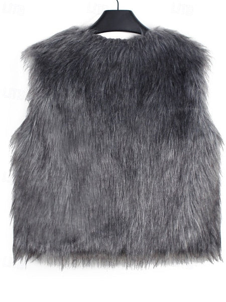 Vest Coat Women's Leathers Comfortable Furs Faux Fur FashionChic
