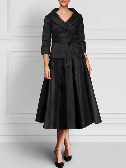 A-Line of Bride Mother Piece Dress Two Elegant the Sets FashionChic