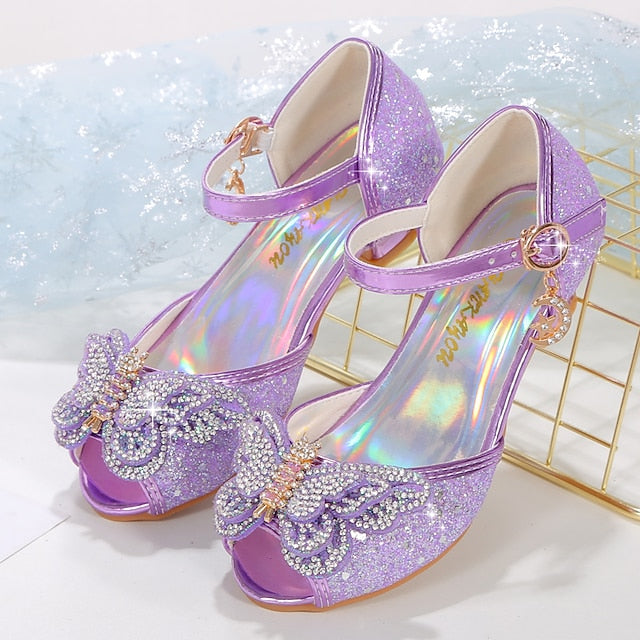 Bowknot – Glitter Sparkly Princess Silver Girls' Shoes FashionChic