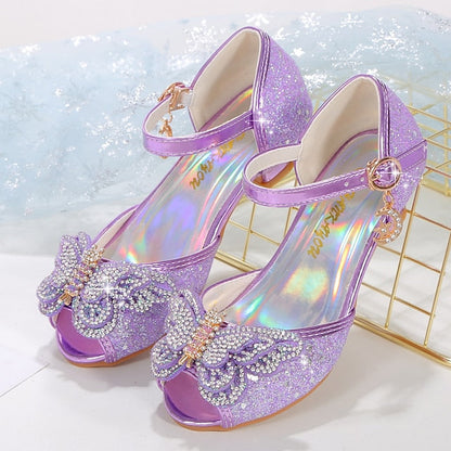 Bowknot – Glitter Sparkly Princess Silver Girls' Shoes FashionChic