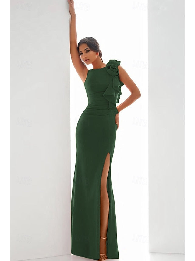 Evening Column Wedding Guest Elegant Gown / Dress Sheath Formal FashionChic