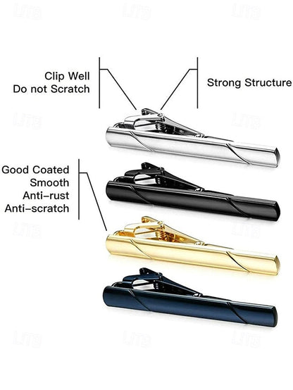 Clip Men's Colors 7 Tie Metal Classic Available - FashionChic