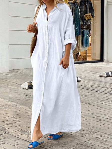 Women's Blue Black White Fall Autumn Maxi long Dress Maxi