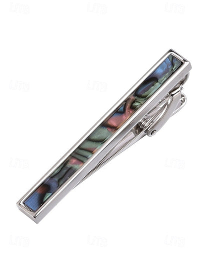 tie with and pearl brass inlaid mother clip of Men's FashionChic