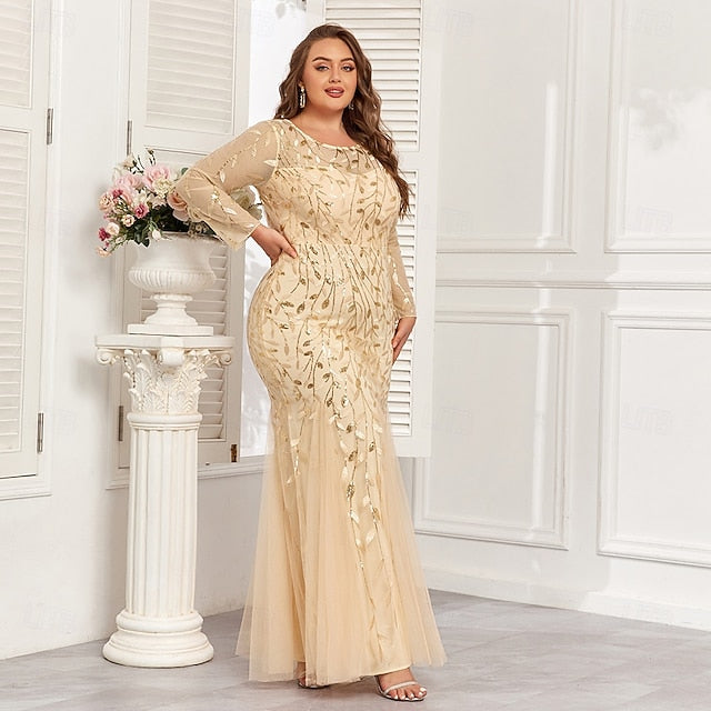 / Floor Mermaid Formal Sparkle Evening Dress Gown Trumpet FashionChic