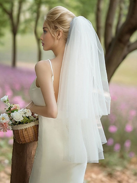 Veil Elegant Soft – Two-Layer Classic Bridal with Tulle FashionChic