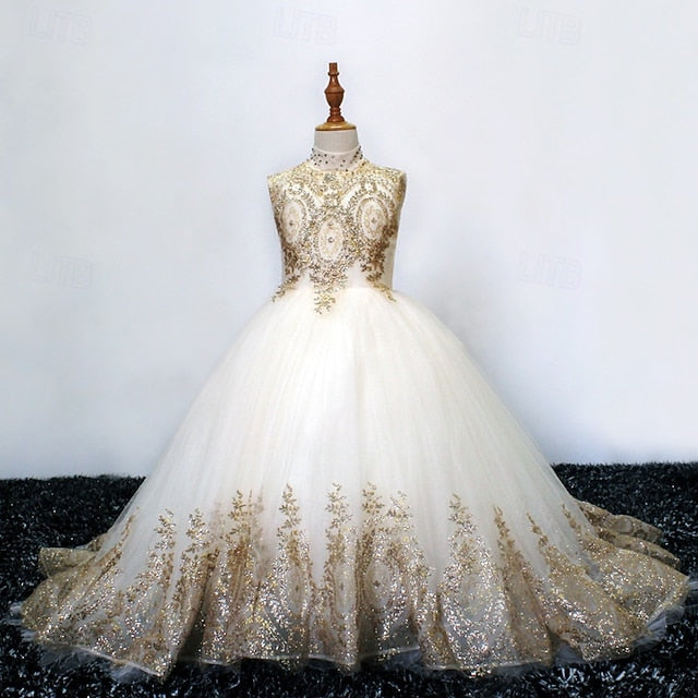 Flower Girls' Girl Kid's Evening Gown Dress Formal FashionChic