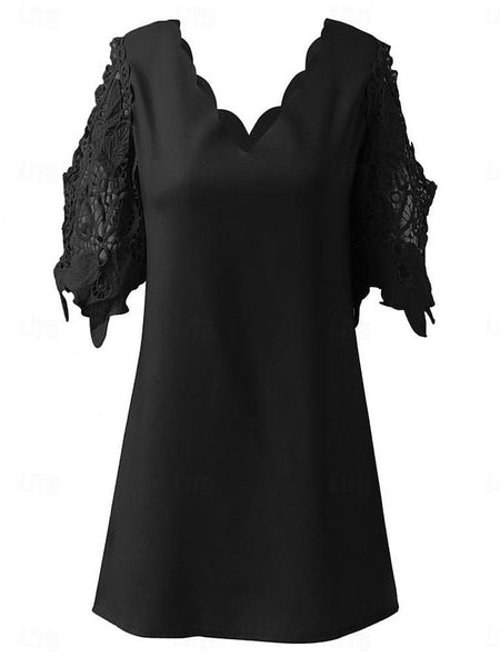 Women's Mini Dress Black Dress Lace Dress Casual Dress FashionChic