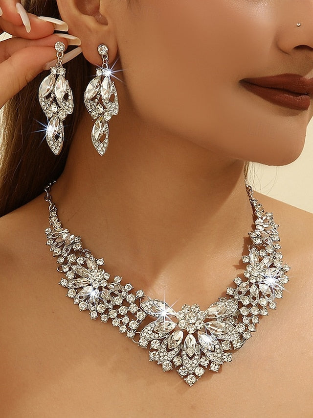 Crystal Green – Necklace Set Jewelry Elegant Statement FashionChic