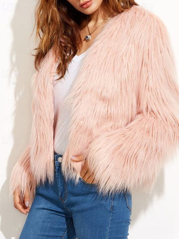 Leathers Warm Coat Women's Comfortable Fur Faux Furs FashionChic