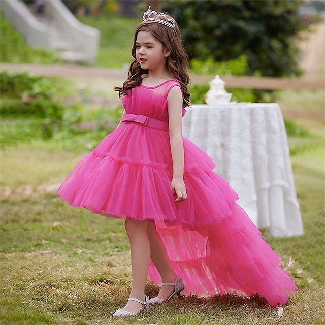 Solid Party Performance Sleeveless Dress Girls' Kids Color FashionChic