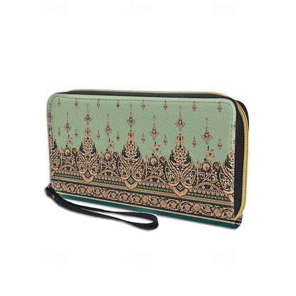 Wristlet – Floral Printed Bohemian Wallet Vintage Leather FashionChic