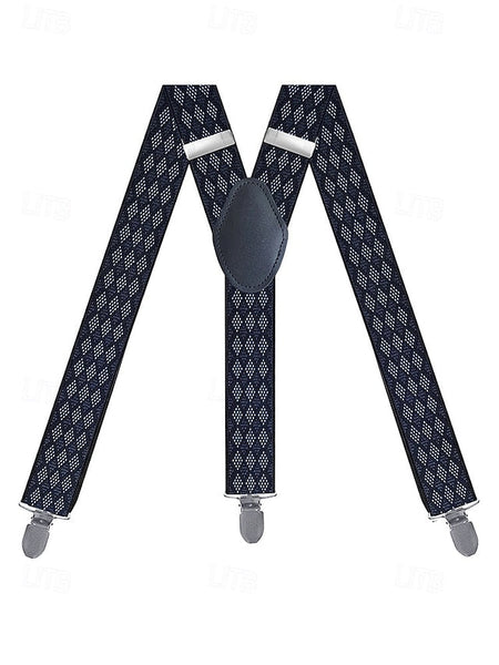 – Clip-On Pattern Men's Suspenders Classic Argyle FashionChic