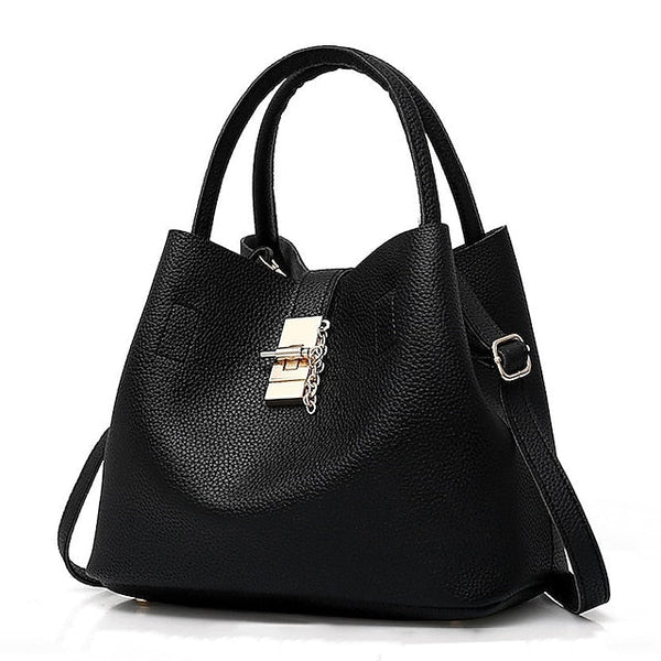 Gold Red Women's Chain with Leather Handbag Lock and Faux FashionChic