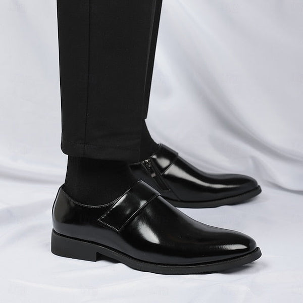 Dress Loafers Leather Brown Shoes Men's Business Slip-On FashionChic