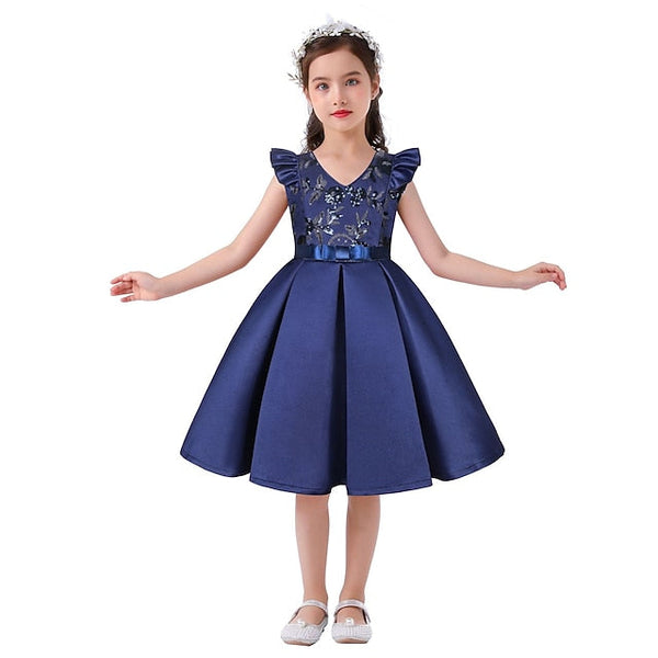Dress Formal Sleeveless Solid Girls' Color Kids Party FashionChic
