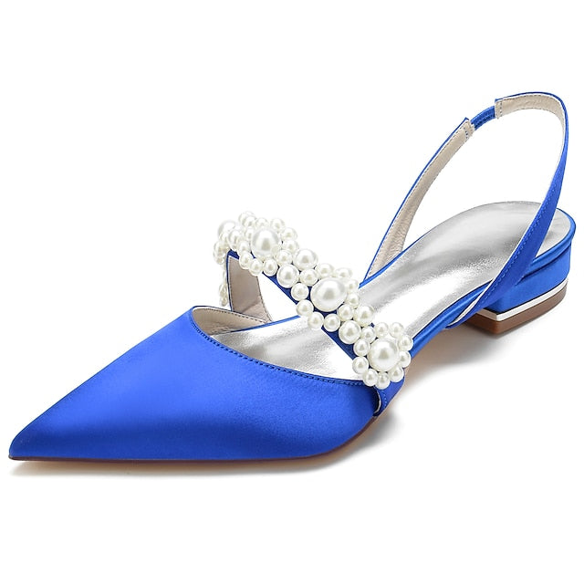 Dress Pearl White Elegant Satin with Women's Shoes FashionChic