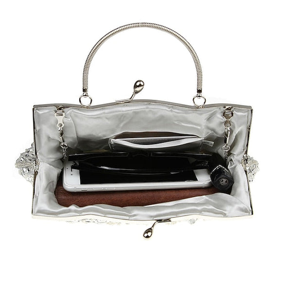 Vintage Evening Clutch Beaded Purse White Women's – FashionChic
