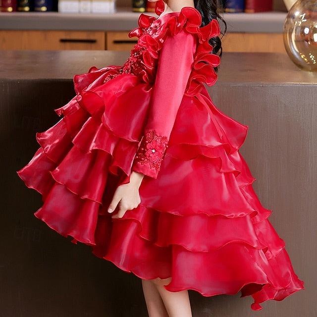 Long Wedding Party Kids Special Dress Sleeve Flower Girls' FashionChic
