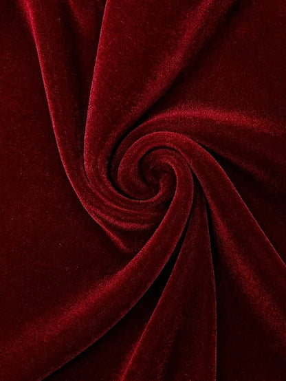 A-Line Dress Blue Cocktail Burgundy Elegant Velvet Dresses FashionChic