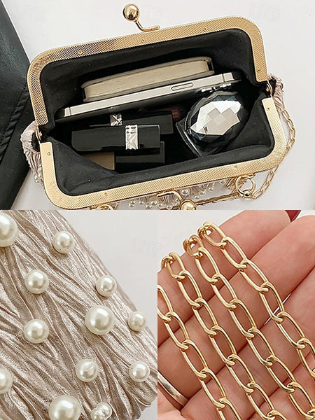 Beaded Elegant Pearl Clutch Bag – Evening Vintage Women's FashionChic