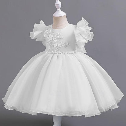 Sleeveless Wedding Floral Kids Sequin Girls' Dress Party FashionChic