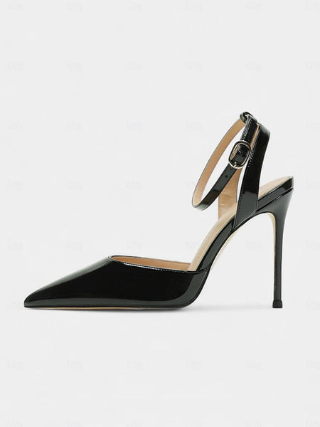 Slingback Stiletto Heels Women's - Patent Leather Nude FashionChic