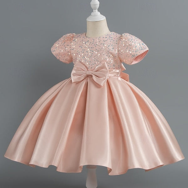 Party Sequin Dress Wedding Short Girls' Toddler Sleeve FashionChic