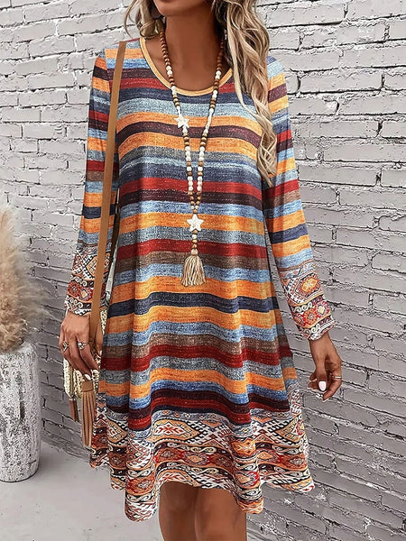 Women's Knee Length Dress Knit Dress Casual Dress T Shirt