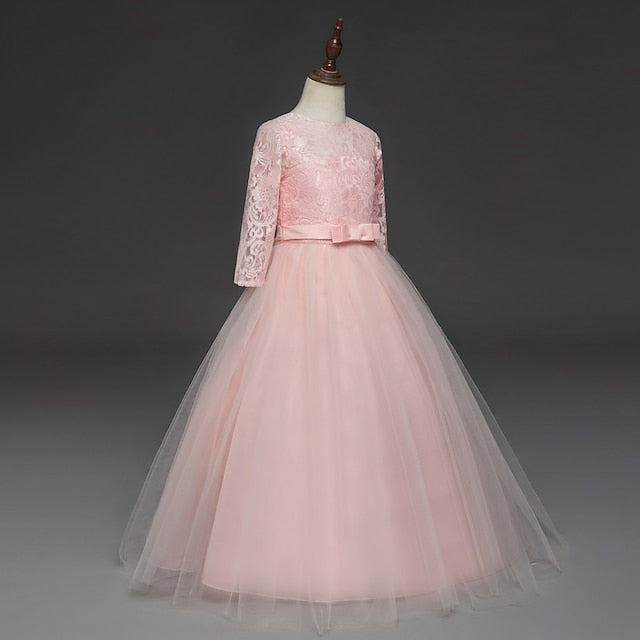 Princess Flower Kids Years Dress Prom 3-13 Lace Girl FashionChic