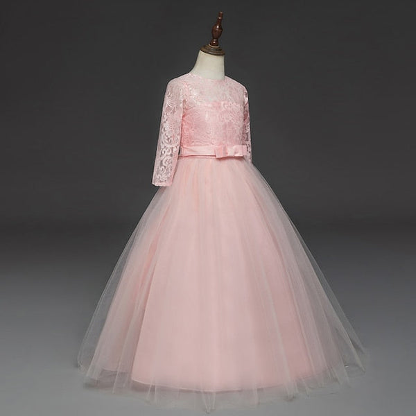 Princess Flower Kids Years Dress Prom 3-13 Lace Girl FashionChic