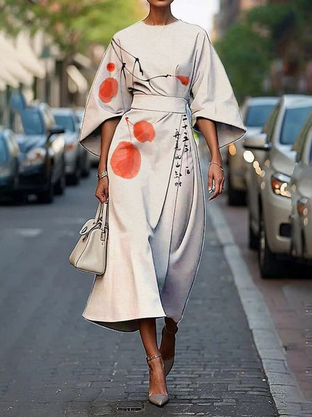 Women's Midi Dress Floral Dress Print Dress Classic Modern FashionChic