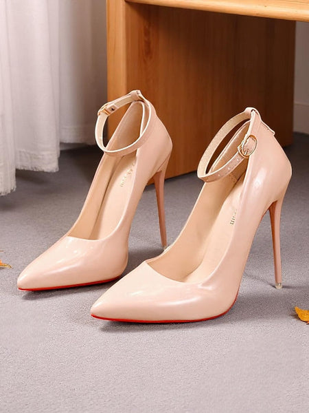 with Women's Heels Black Patent Stiletto Ankle Leather FashionChic