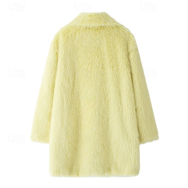 Comfortable Warm Women's Fur Pocket Coat Faux Furs FashionChic