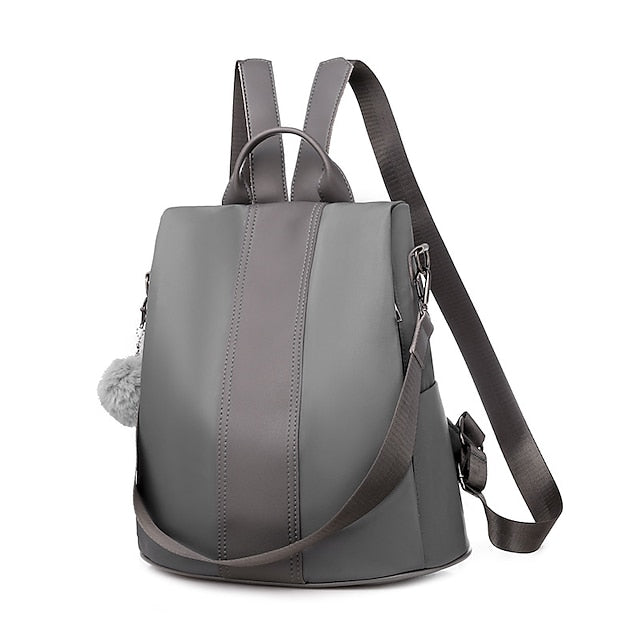 Convertible Pom Backpack Faux Purse Leather with Women's FashionChic
